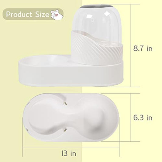 2 Pcs Cat Feeder And Water Dispenser Cat Food And Water Bowl Set Gravity Cat Water Dispenser With 2L Capacity